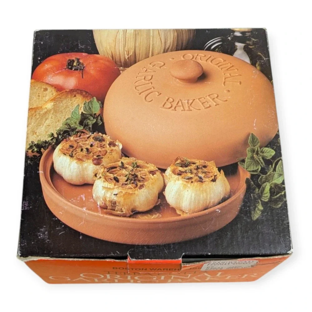 Boston‎ Warehouse Terra Cotta Original Garlic Baker 4 Bulb Capacity Vintage 1993